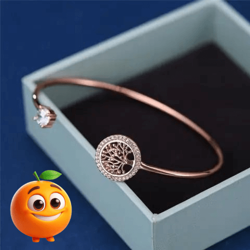 Bracelete Árvore da Vida com Cristais de Zircônia - Laranja Shop