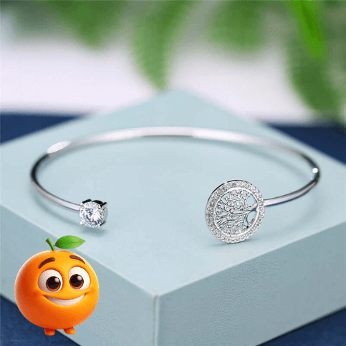 Bracelete Árvore da Vida com Cristais de Zircônia - Laranja Shop