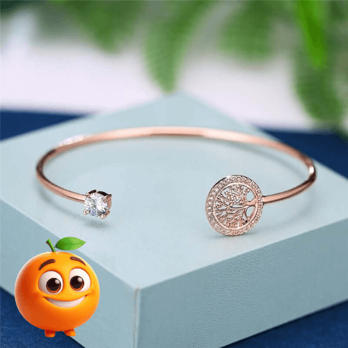 Bracelete Árvore da Vida com Cristais de Zircônia - Laranja Shop