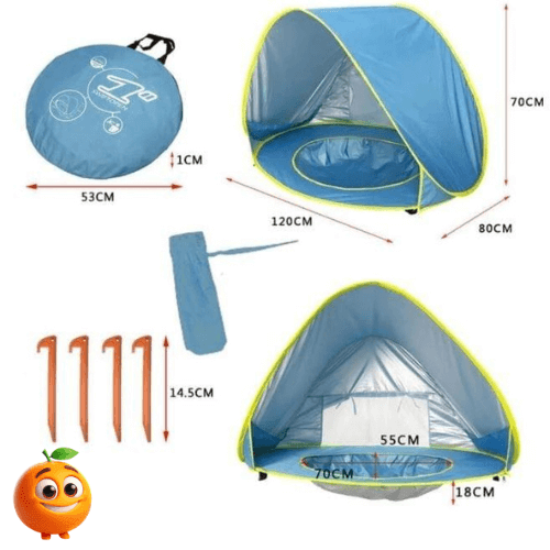 Barraca Bebê com Proteção UV - Tenda Kids - Laranja Shop