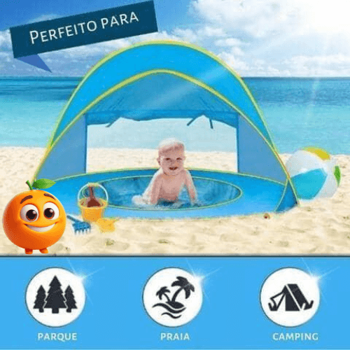 Barraca Bebê com Proteção UV - Tenda Kids - Laranja Shop