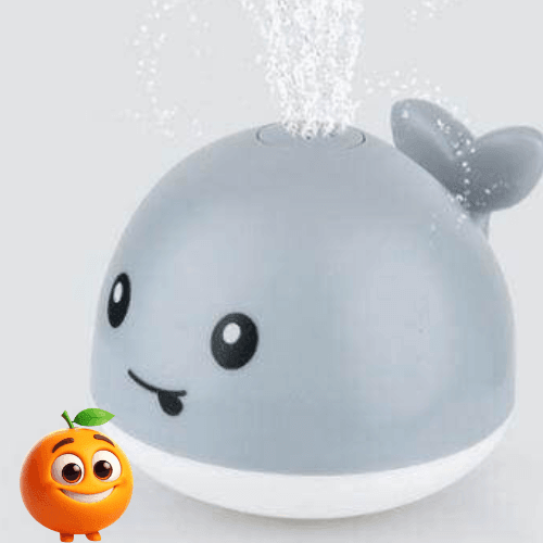 Brinquedo Interativo para Bebê Baleia Pisca Cores Jato D'Água - Laranja Shop