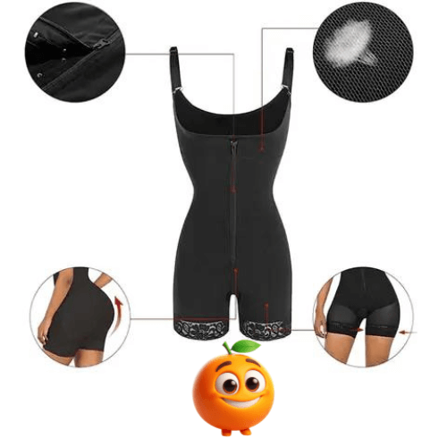 Bodysuit modelador com zíper - Laranja Shop