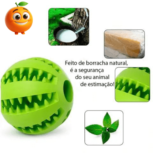 Bola De Borracha Para Mastigação Canina - Laranja Shop