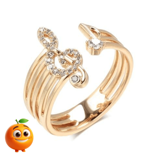 Anel Clave de Sol - 585 Dourado - Laranja Shop