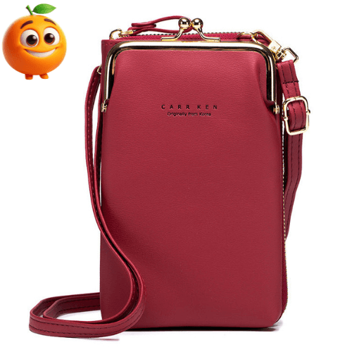 Bolsa Feminina Carteira com Alça Porta Celular - Laranja Shop