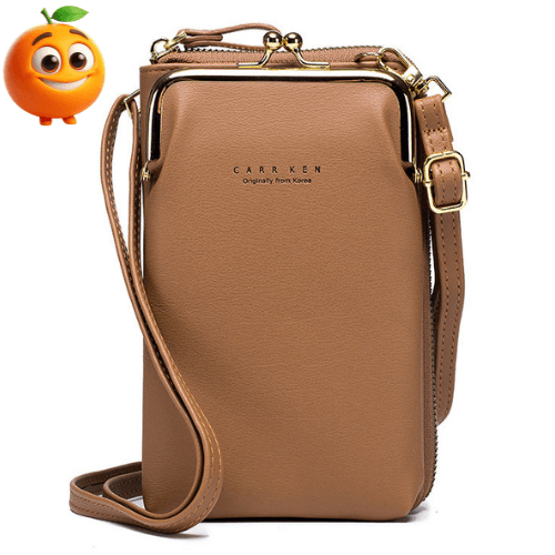 Bolsa Feminina Carteira com Alça Porta Celular - Laranja Shop