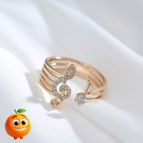 Anel Clave de Sol - 585 Dourado - Laranja Shop