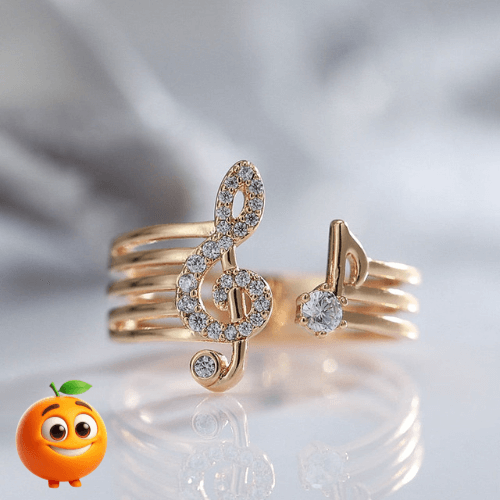 Anel Clave de Sol - 585 Dourado - Laranja Shop