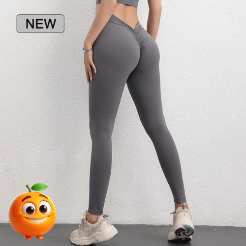 Calças De Yoga De Nylon Para Mulheres - Laranja Shop