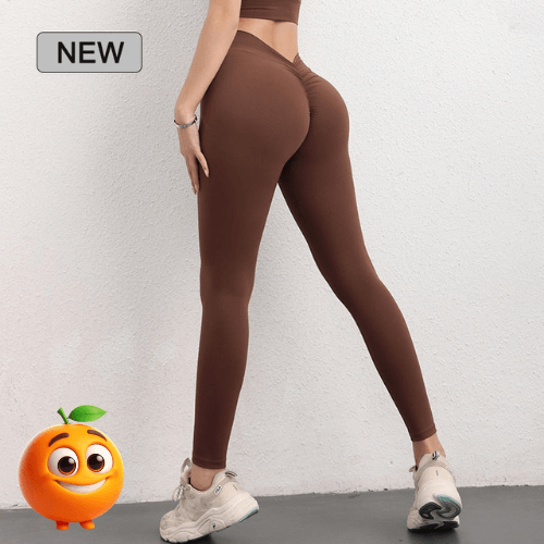 Calças De Yoga De Nylon Para Mulheres - Laranja Shop