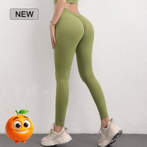 Calças De Yoga De Nylon Para Mulheres - Laranja Shop