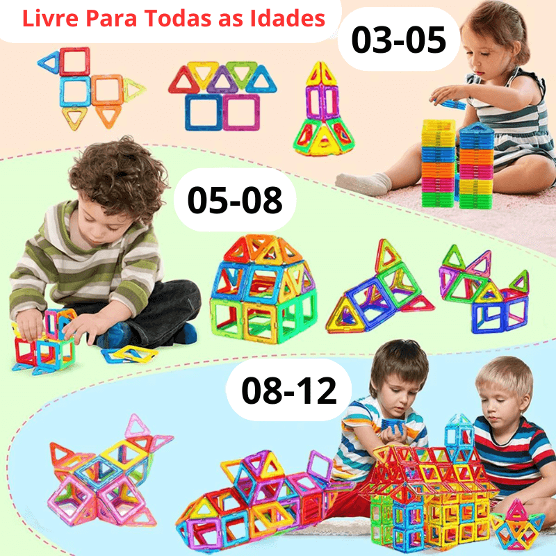 Blocos de Construção Magnéticos - Laranja Shop