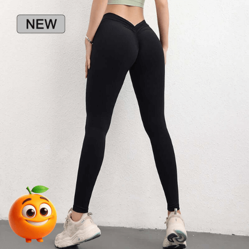 Calças De Yoga De Nylon Para Mulheres - Laranja Shop