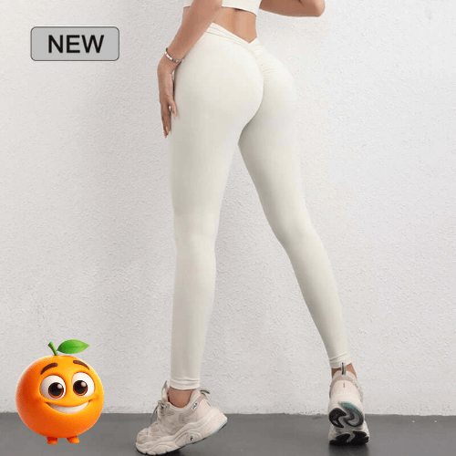 Calças De Yoga De Nylon Para Mulheres - Laranja Shop