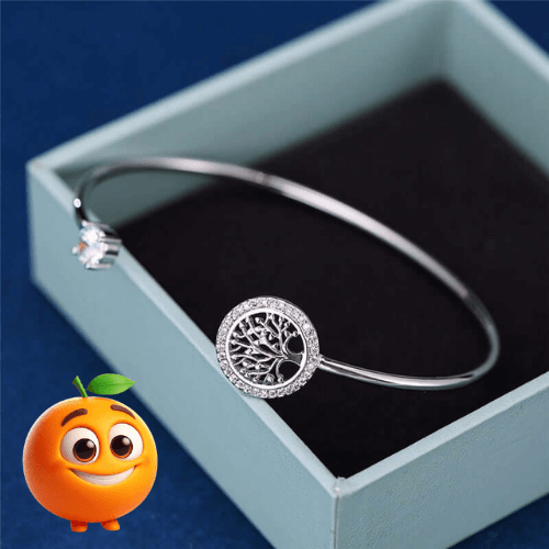 Bracelete Árvore da Vida com Cristais de Zircônia - Laranja Shop