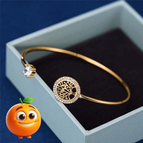 Bracelete Árvore da Vida com Cristais de Zircônia - Laranja Shop