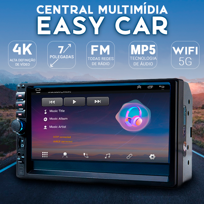 Central Multimídia Universal 7 Polegadas Wifi Gps Mp5 Bluetooth - EasyCar - Empire Woman's Life 